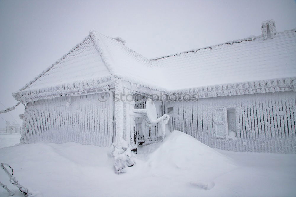 Similar – Image, Stock Photo Snowed in in a lonely mountain hut