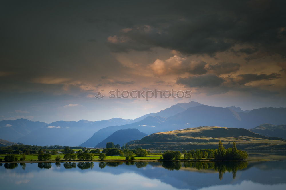 Similar – Image, Stock Photo Rainbow after rain. Spring rain and storm in mountains