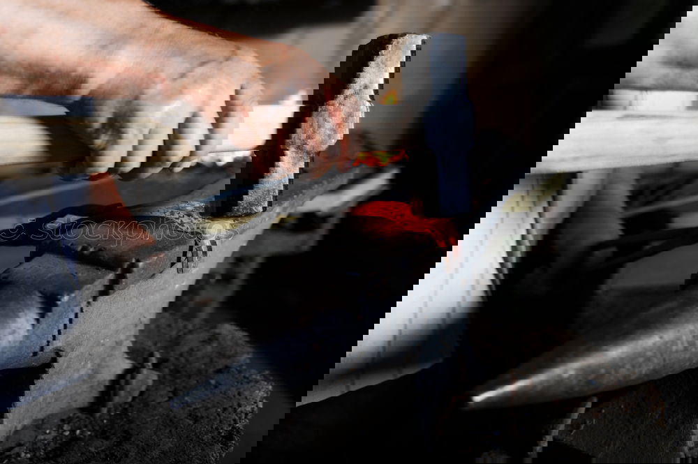Similar – Image, Stock Photo Red hot iron in a forge