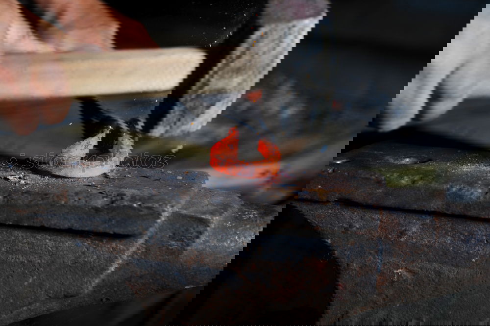 Similar – Image, Stock Photo Red hot iron in a forge