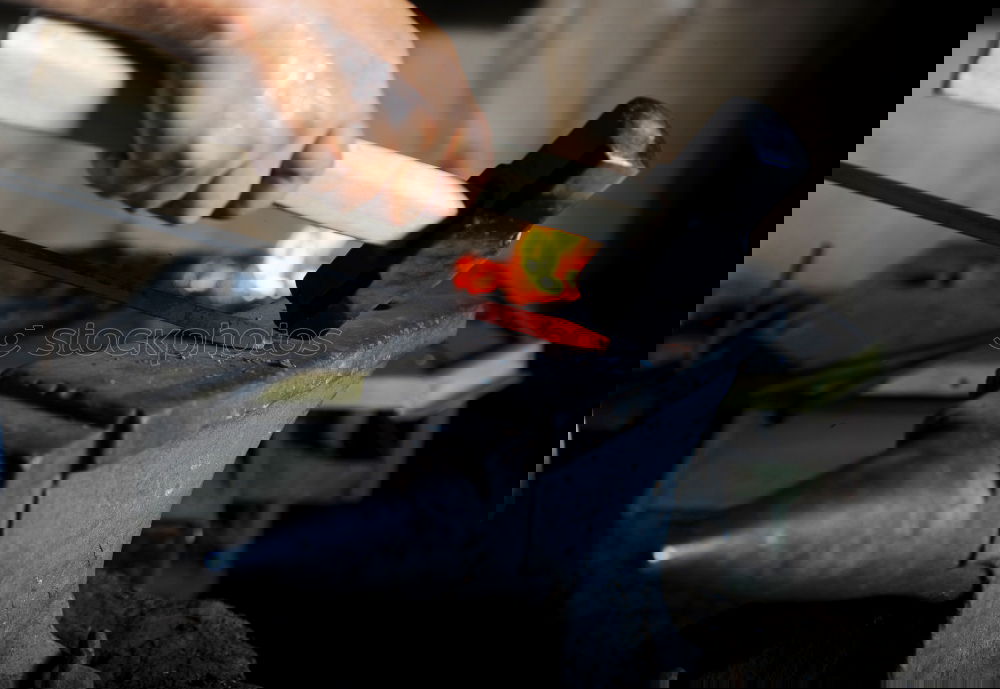 Similar – Image, Stock Photo Red hot iron in a forge