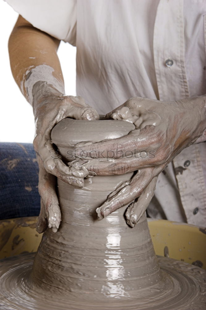 Image, Stock Photo Person working with clay