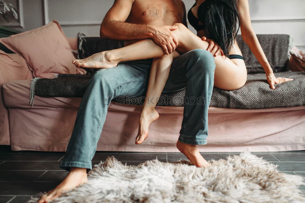 Similar – caucasian mother and son relaxing together on couch at home