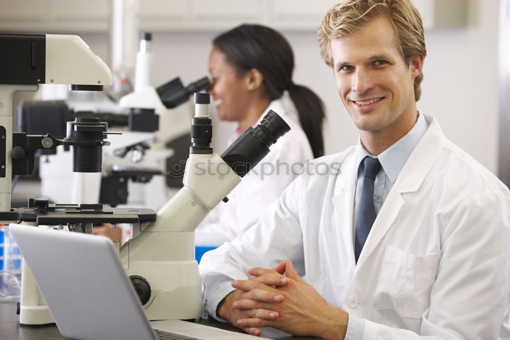 Similar – Image, Stock Photo Young man in lab