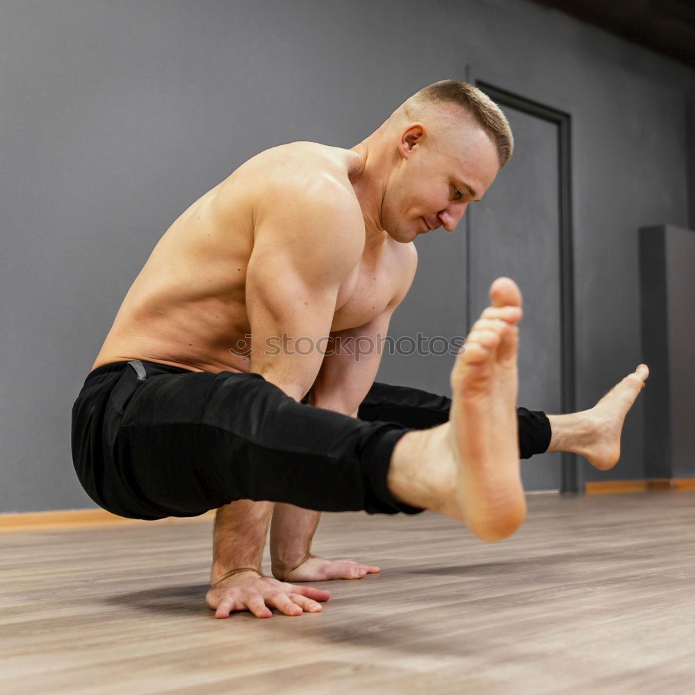 Similar – Image, Stock Photo Man doing suspension training with fitness straps