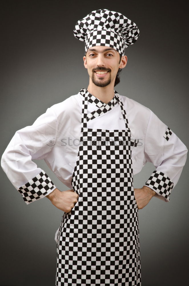 Similar – Grandfather With Grandson with cook hat and mustache on gray background