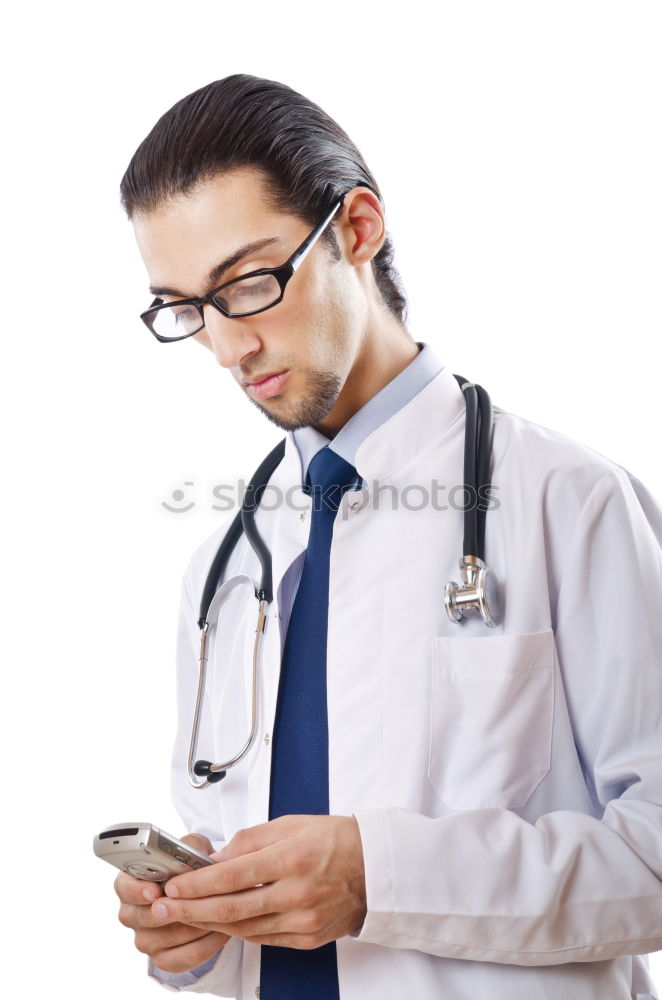 Similar – Image, Stock Photo Beautiful doctor writting on cellphone at hospital