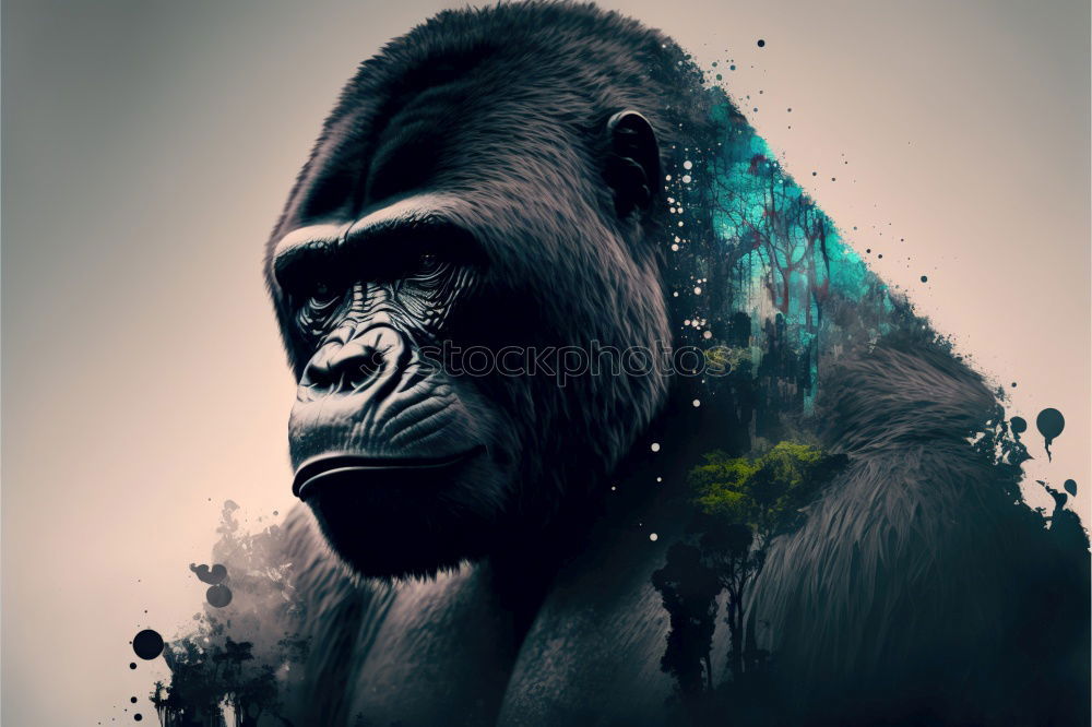 Similar – GING GONG Gorilla Rachen