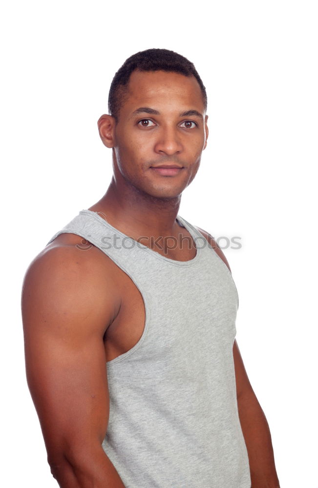 Similar – Image, Stock Photo Fit shirtless young black man doing stretching