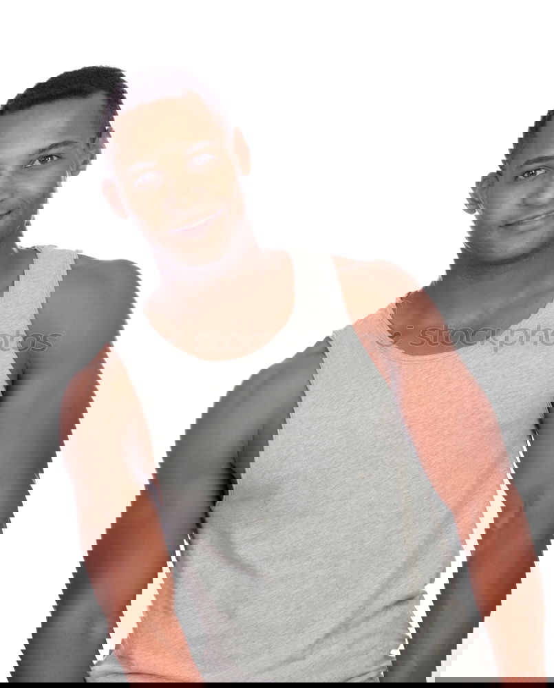 Similar – Image, Stock Photo Fit shirtless young black man doing stretching