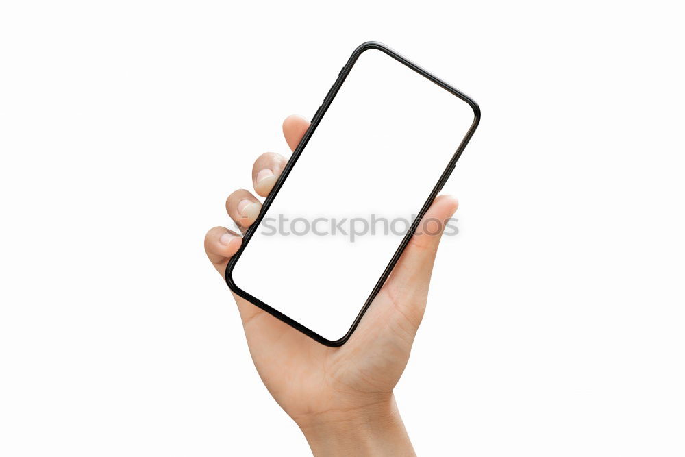 Similar – Image, Stock Photo Two smart phone with blank screen on pink background. 3d rendering