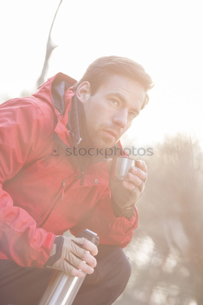 Similar – Young Backpacker enjoying of Nature.