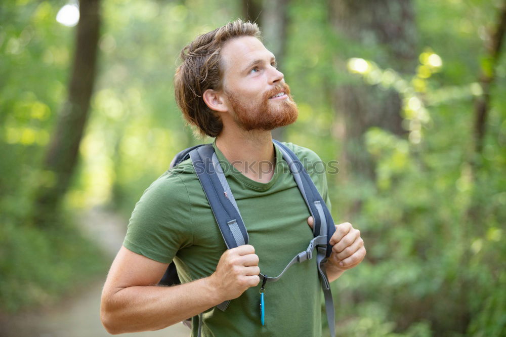 Similar – Young Backpacker enjoying of Nature.