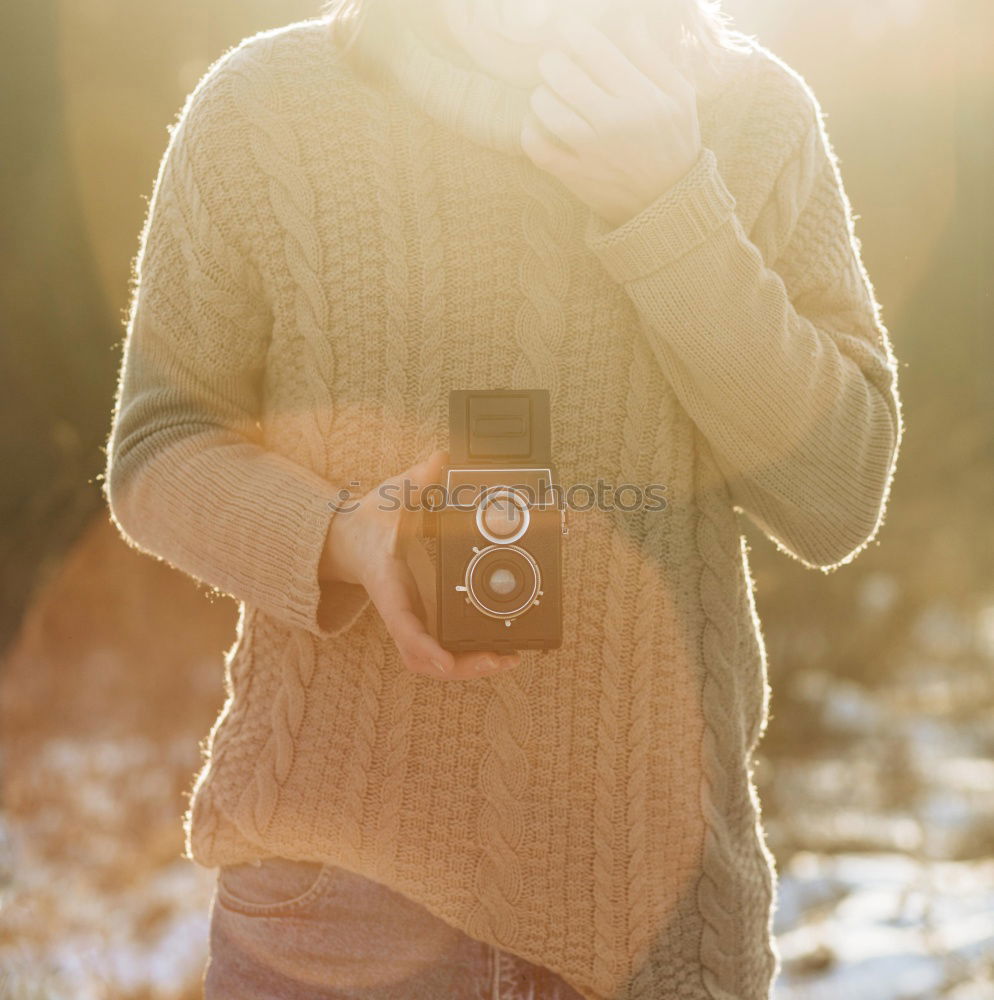 Similar – Image, Stock Photo Laughing woman with camera