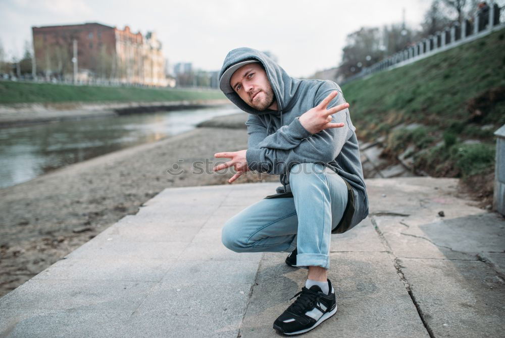 Similar – Image, Stock Photo outdoor photo session with a bass player and his instruments