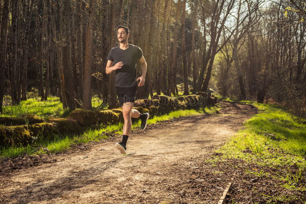 Similar – Male trail athlete posing with race number