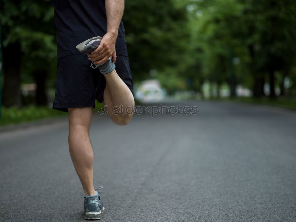 Similar – Image, Stock Photo young runner man running on the road