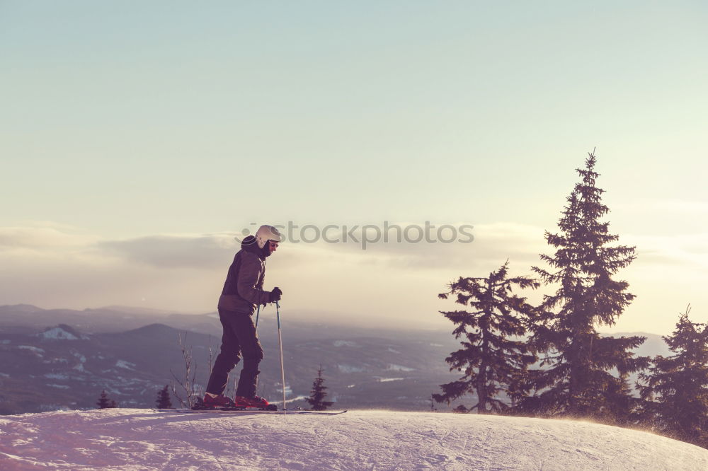 Image, Stock Photo Woman taking shots of mountain