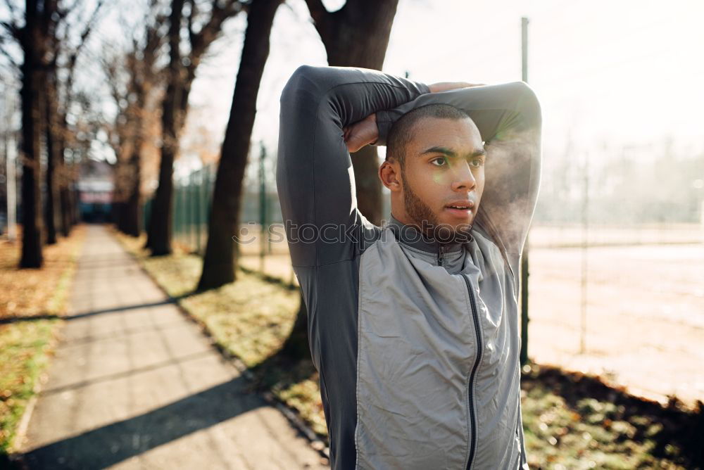 Image, Stock Photo Attractive bearded man listening to music