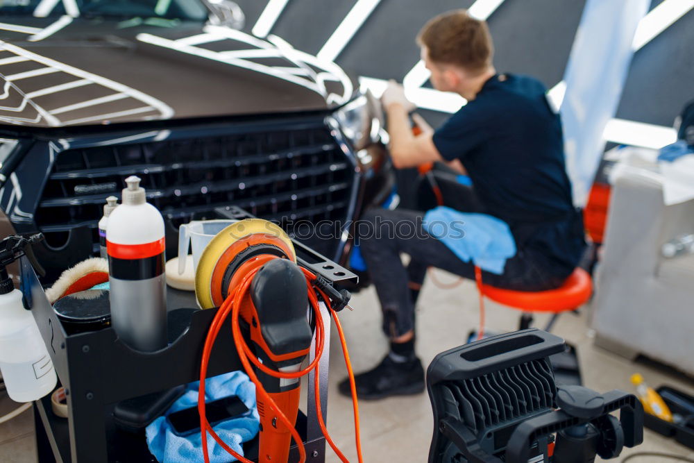 Similar – Image, Stock Photo Mechanic fixing a compressor engine