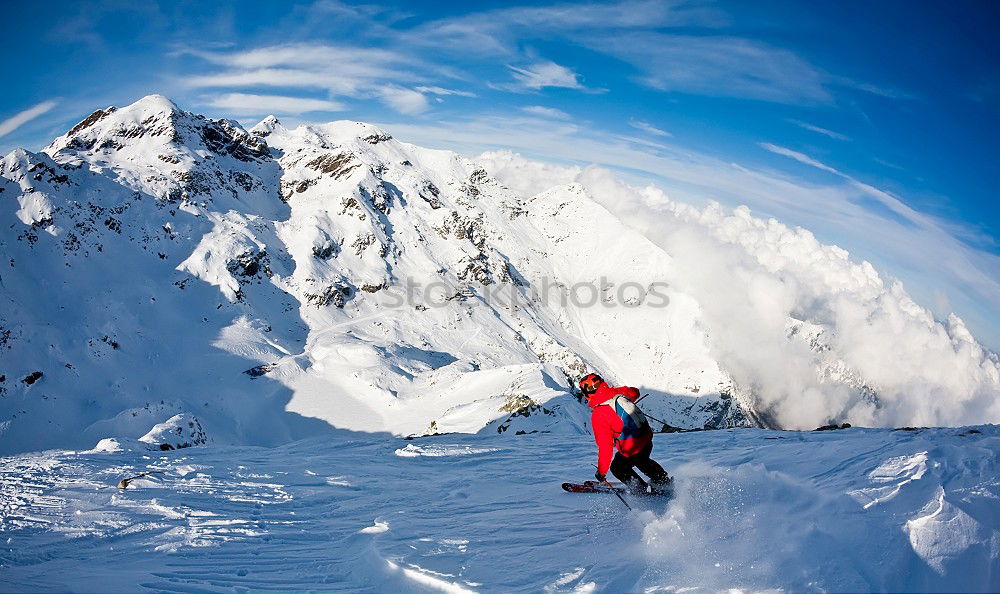 Similar – Image, Stock Photo Mountaineer climbs a snowy peak.