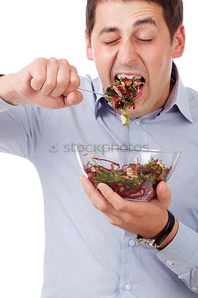 Similar – Image, Stock Photo Woman eating quinoa and vegetables in bowl