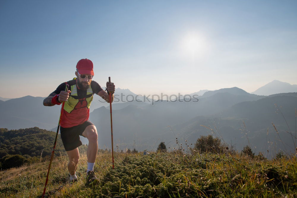 Similar – Young Backpacker enjoying of Nature.