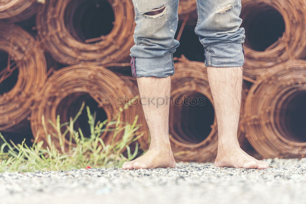Similar – Image, Stock Photo Bridal couple feet on wood on watering can