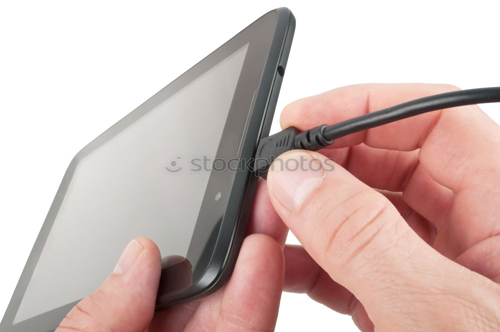 Similar – Image, Stock Photo Man uses smartphone