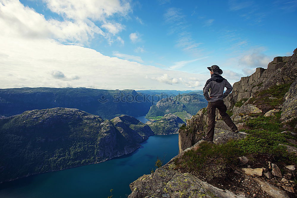 Similar – Image, Stock Photo Sunrise at Trolltunga