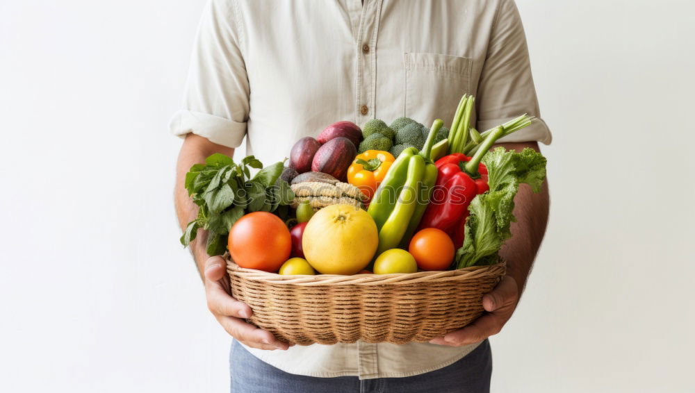 Similar – Image, Stock Photo harvest-fresh vegetables