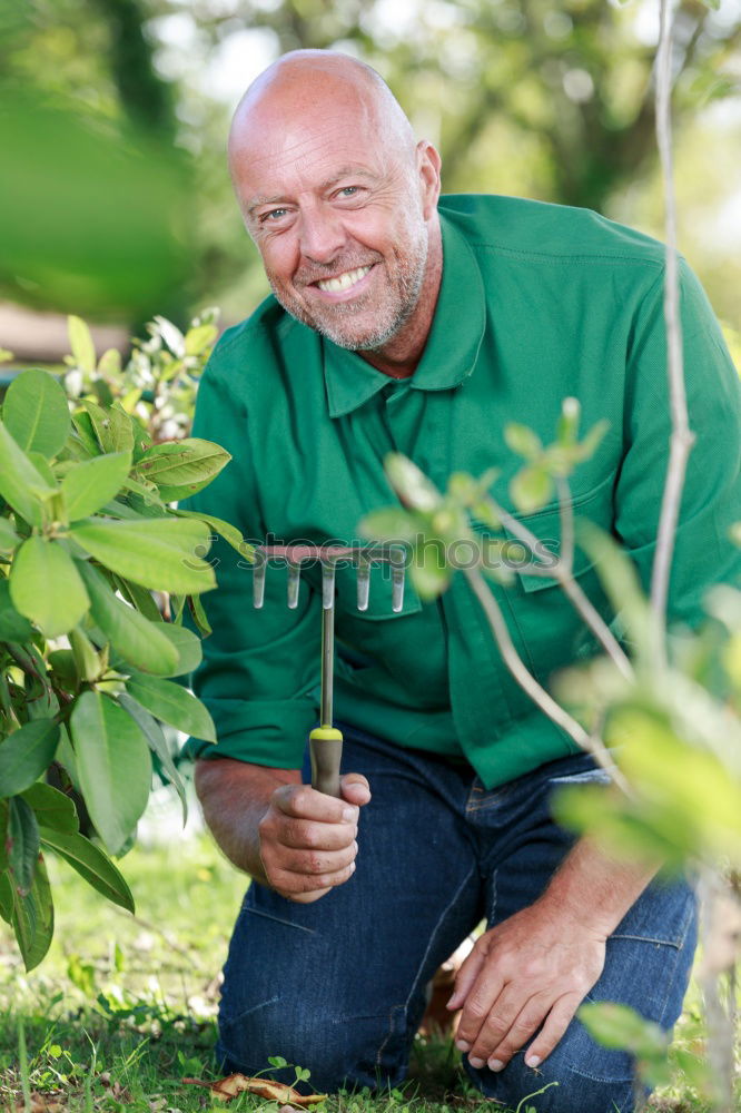 Similar – Image, Stock Photo Senior Man Exercising In Park