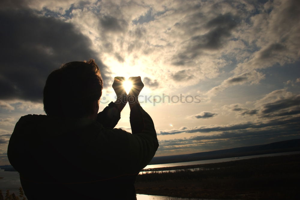 Similar – Image, Stock Photo A young person in the dunes of Hiddensee in bright sunshine with a fantastic view of the sea