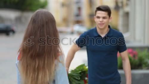 Similar – Image, Stock Photo Group of multi-ethnic young people having fun together outdoors in urban background