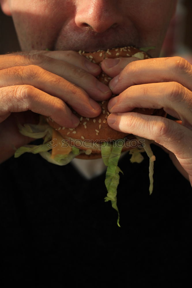 Similar – Foto Bild belegtes brötchen auf neun uhr