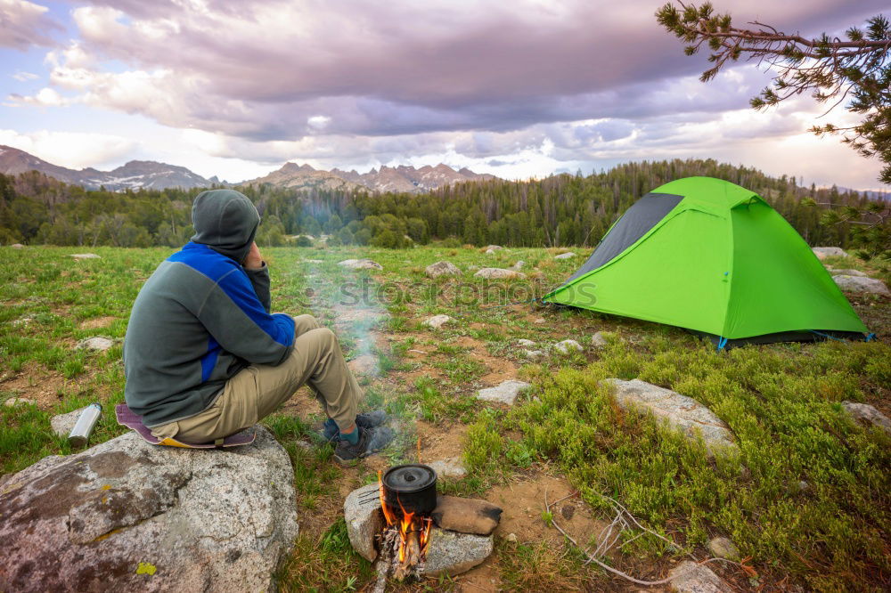 Similar – View from inside the tent