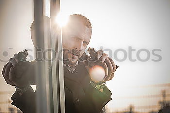 Similar – Image, Stock Photo Businessman in the Train Station.