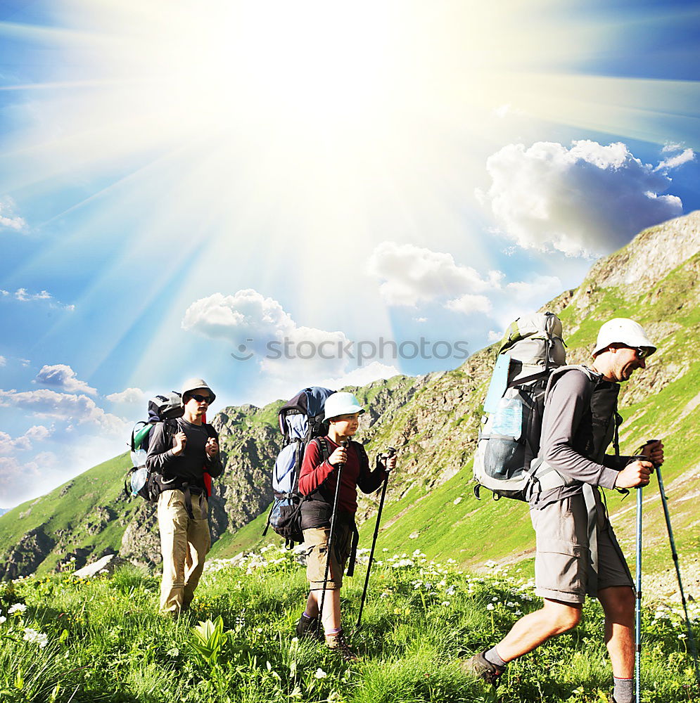 Similar – Image, Stock Photo Women and men hiking