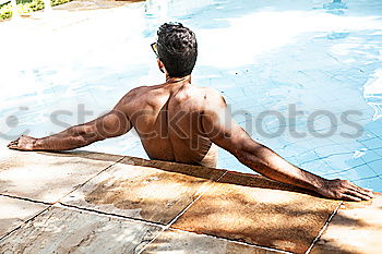 Similar – Image, Stock Photo Man doing yoga outdoors at home