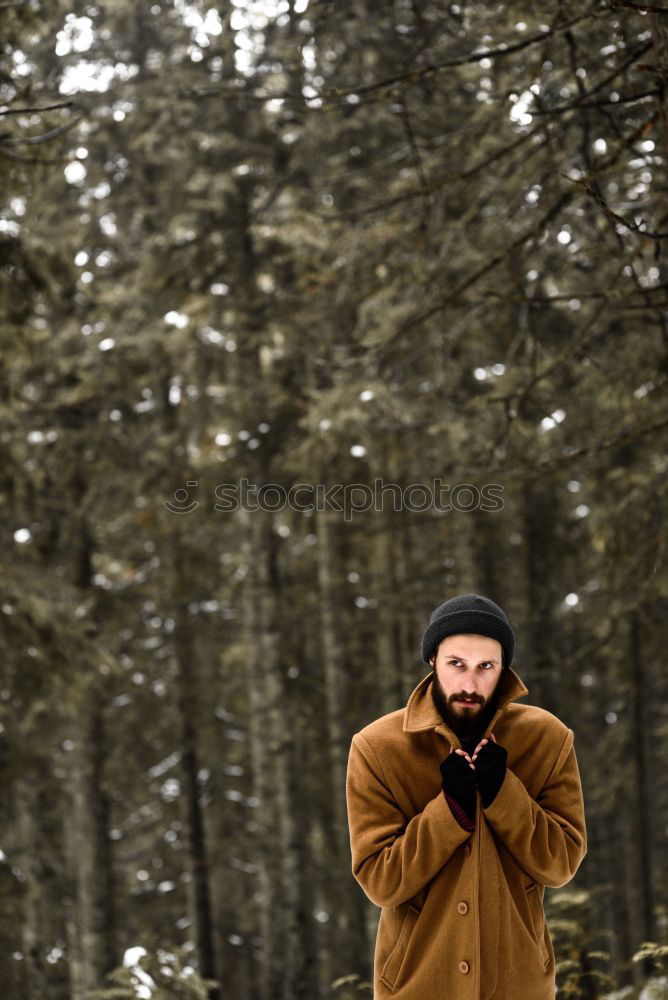 Similar – Image, Stock Photo Handsome tourist at mountain lake