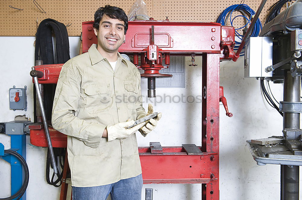 Similar – Image, Stock Photo Motorcycles mechanic resting having a beer