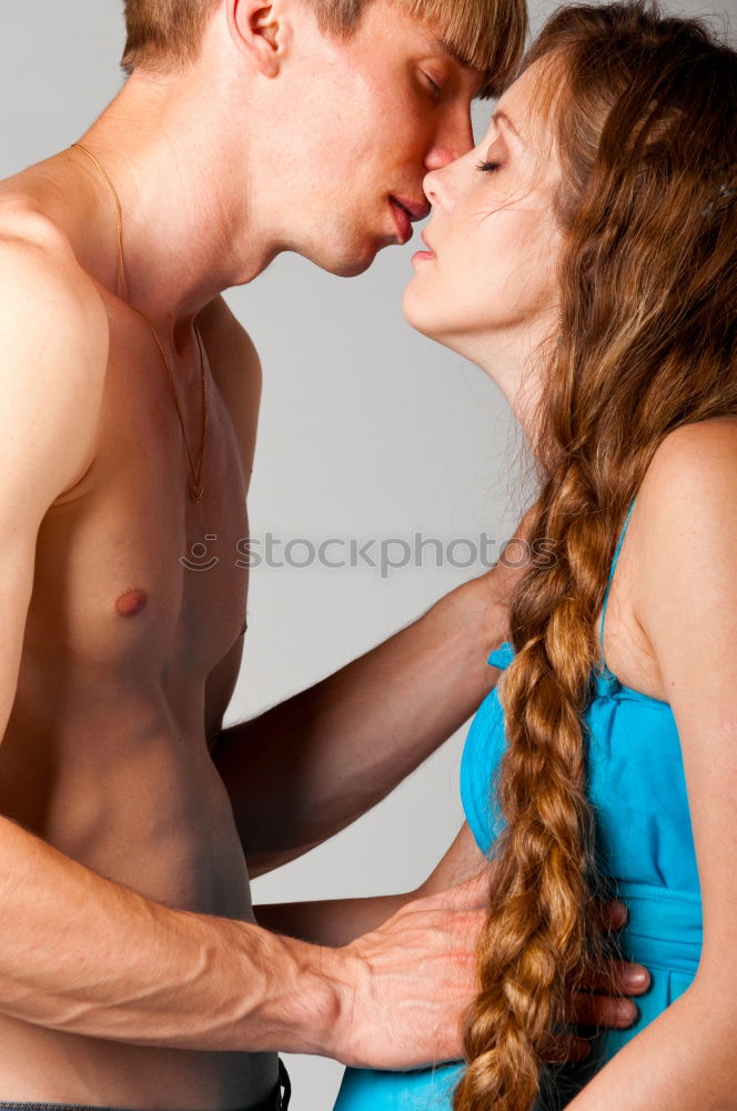 Similar – Image, Stock Photo A couple kissing with strawberry