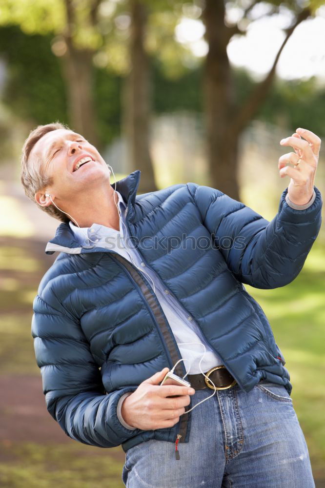 Similar – Image, Stock Photo Senior Man Exercising In Park