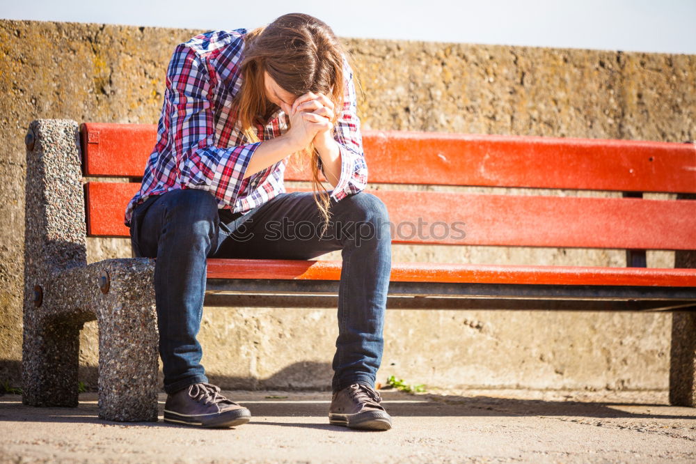 Image, Stock Photo crying boy. Child crying sitting on the floor