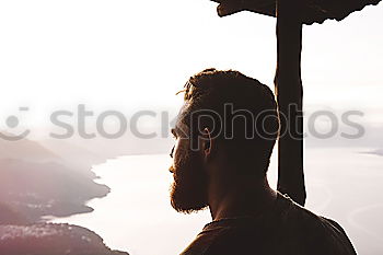 Similar – Image, Stock Photo Bearded man in foggy countryside