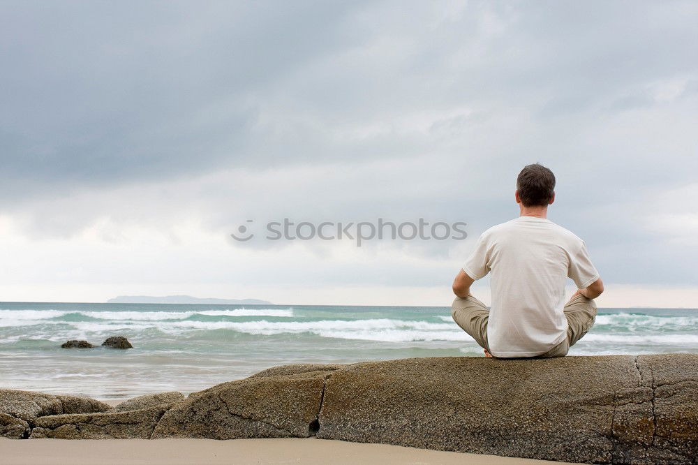Similar – Image, Stock Photo Drinking coffee by the sea