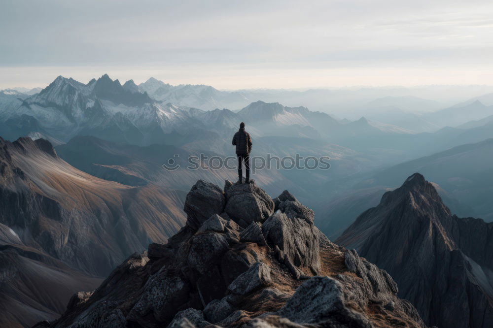 Similar – Image, Stock Photo High Top Mountaineer Fog