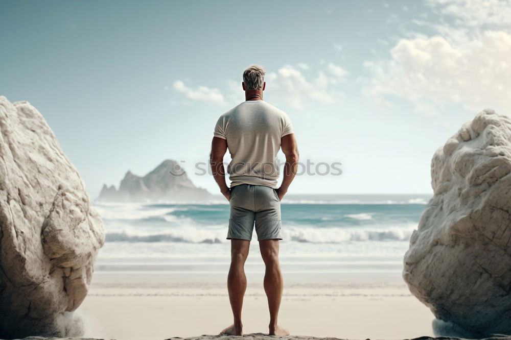 Similar – Image, Stock Photo Lonely on the cliff