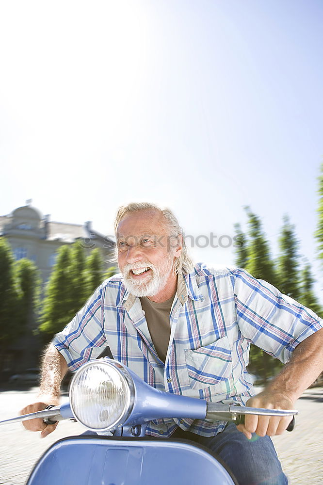 Similar – Image, Stock Photo Sidecar portrait of mature man