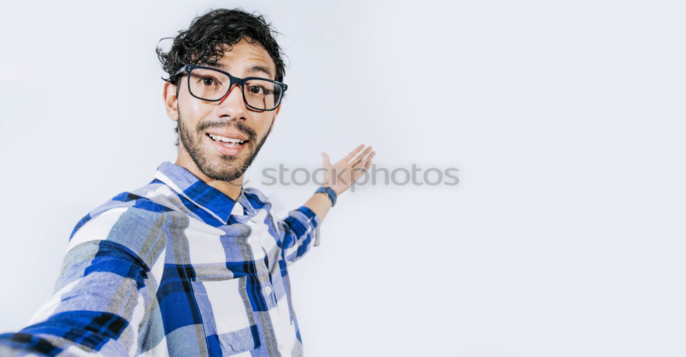 Similar – Image, Stock Photo Laughing man with closed eyes